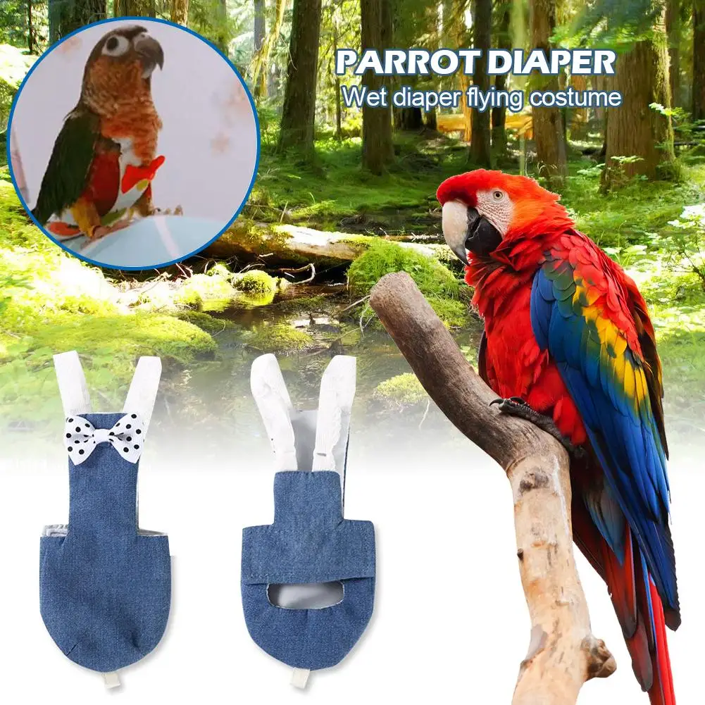 Птица Попугай пеленка летный Костюм подгузник одежда для зеленых щек Conure Parakeet Cockatiels голуби средний большой домашнее животное обучение птиц