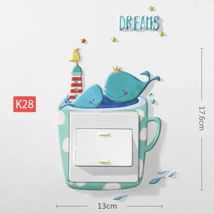 K28 Nordic INS self-клеящийся переключатель защитный чехол гостиная 3D трехмерной простой современный мягкий светящийся в темноте украшение для розетки - Цвет: K28