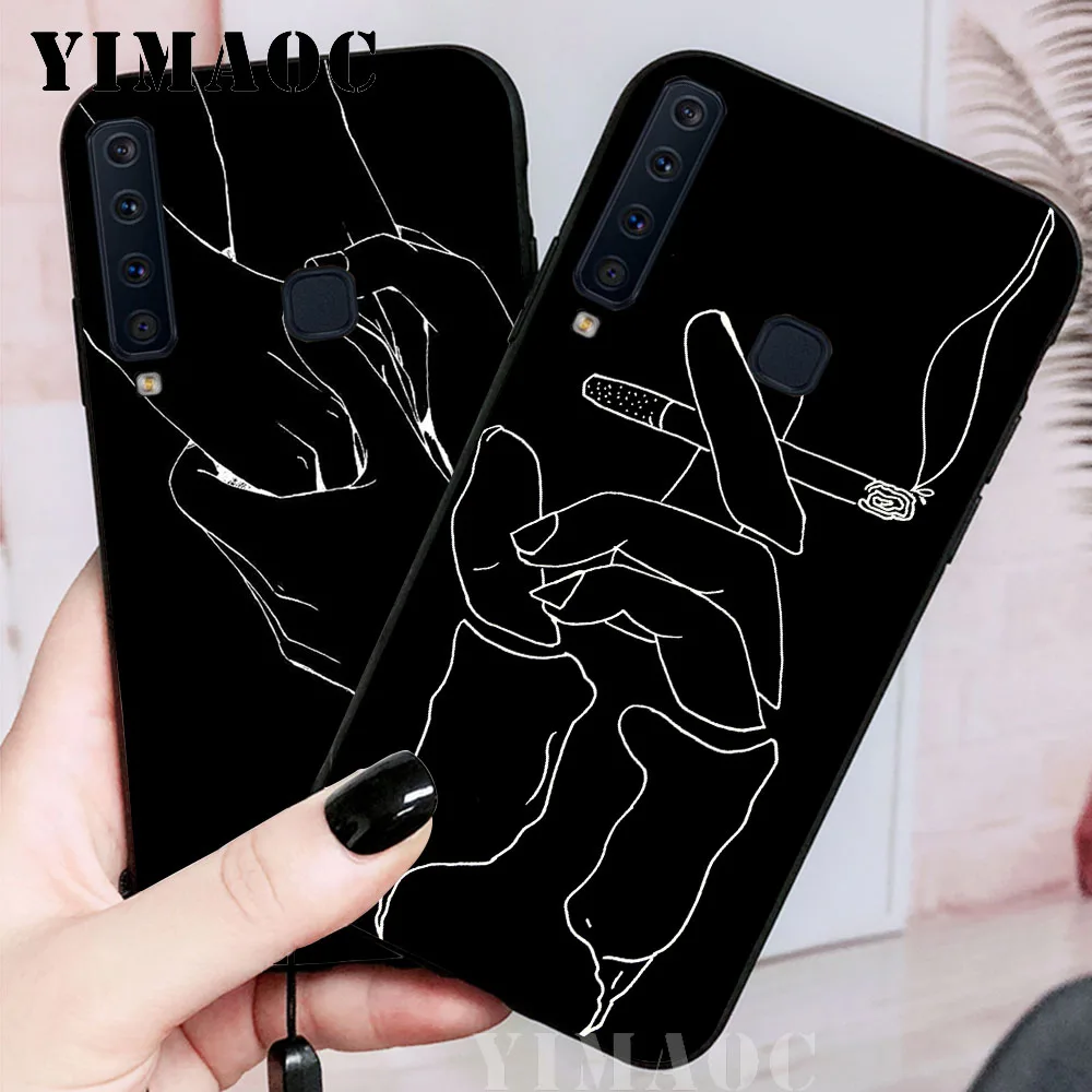 YIMAOC Line art body painting Soft Case for Samsung Galaxy A3 A5 A6 A7 A8 A9 Plus Note 8 9 A10 A30 A40 A50 A70 |