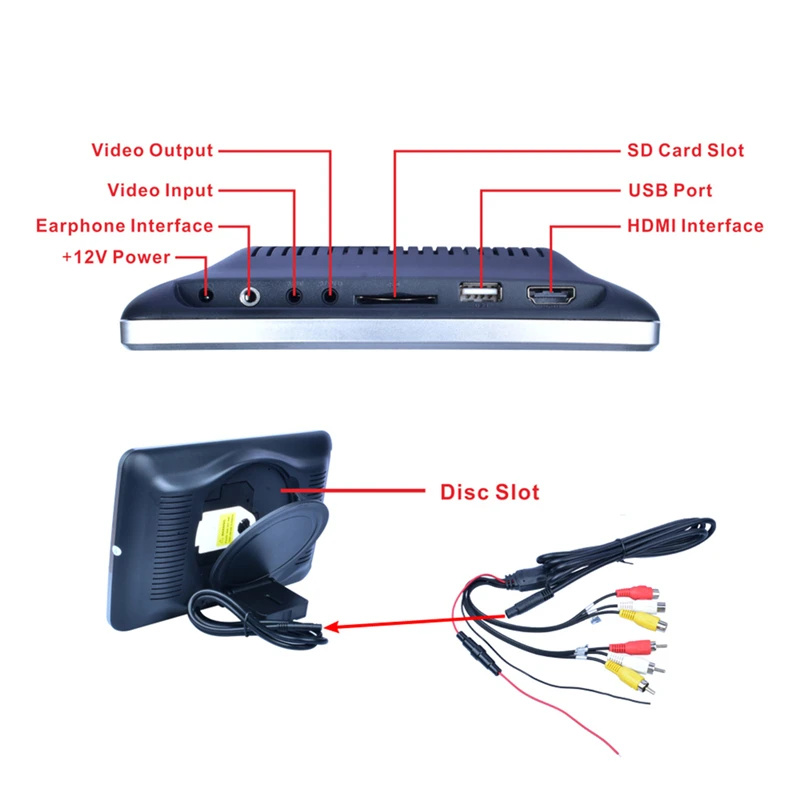 Монитор для подголовника автомобиля 10 1 дюйма 1024*600 DVD плеер с USB/SD/HDMI/FM