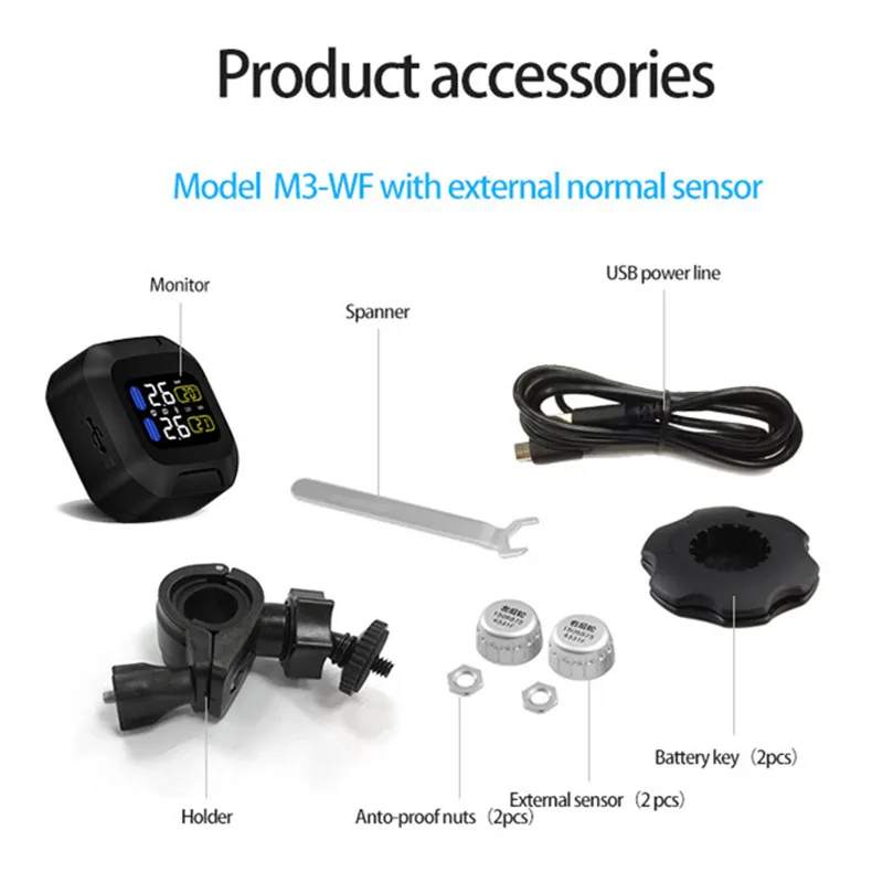 Система контроля давления в шинах TPMS M3 водонепроницаемый беспроводной