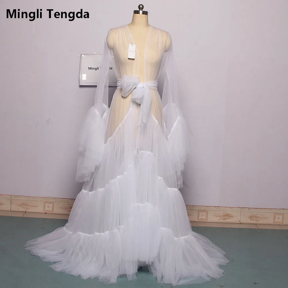 Платье из тюля с длинным рукавом mingli Tengda|Свадебные жакеты/накидки| |