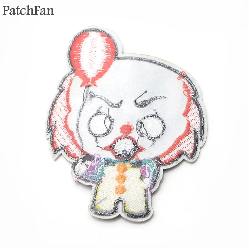Patchfan призрак клоун смешно Вышитые заплаты значки Лоскутная куртка с аппликацией
