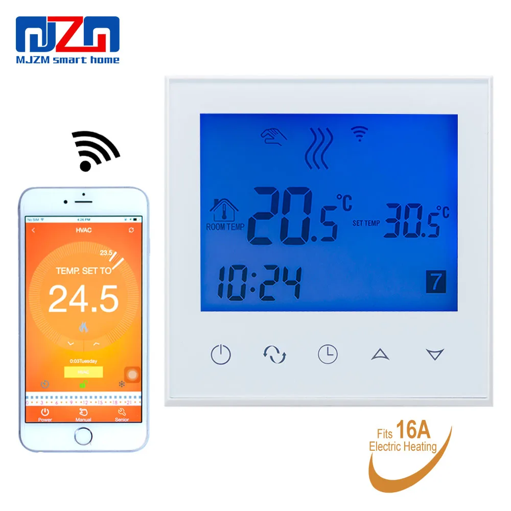 Терморегулятор MJZM 16A03-2-WiFi с белой подсветкой программируемый