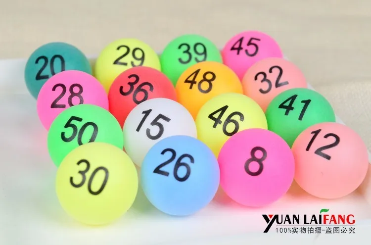 

50 pcs 1-50 digital number game ball lottery ball entertainment Tennis Ball party ball