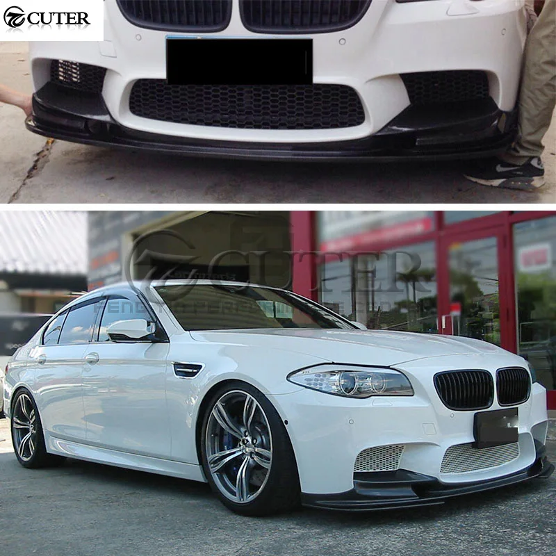F10 настоящий M5 углеродное волокно передний бампер спойлер для BMW разветвитель 10