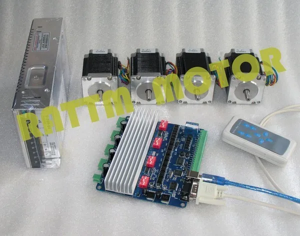 4 оси USBCNC NEMA23 шаговый двигатель 270oz-in 3A 76 мм двойной вал и 4 оси USB CNC TB6560 USBCNC драйвер платы набор контроллеров CNC