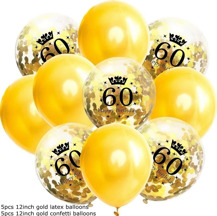 5gold 5con 60th 18 Вт, 30 Вт, 40/50 лет воздушный шар "Конфетти" Бумага Гирлянда DIY подвесные кулоны вечерние баллоны Юбилей День рождения украшения - Цвет: 5gold 5con 60th