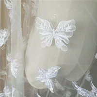 1 3m1yeard french embroidery tulle lace fabric for wedding dresses african lace fabric 2018 butterfly embroidered appliques