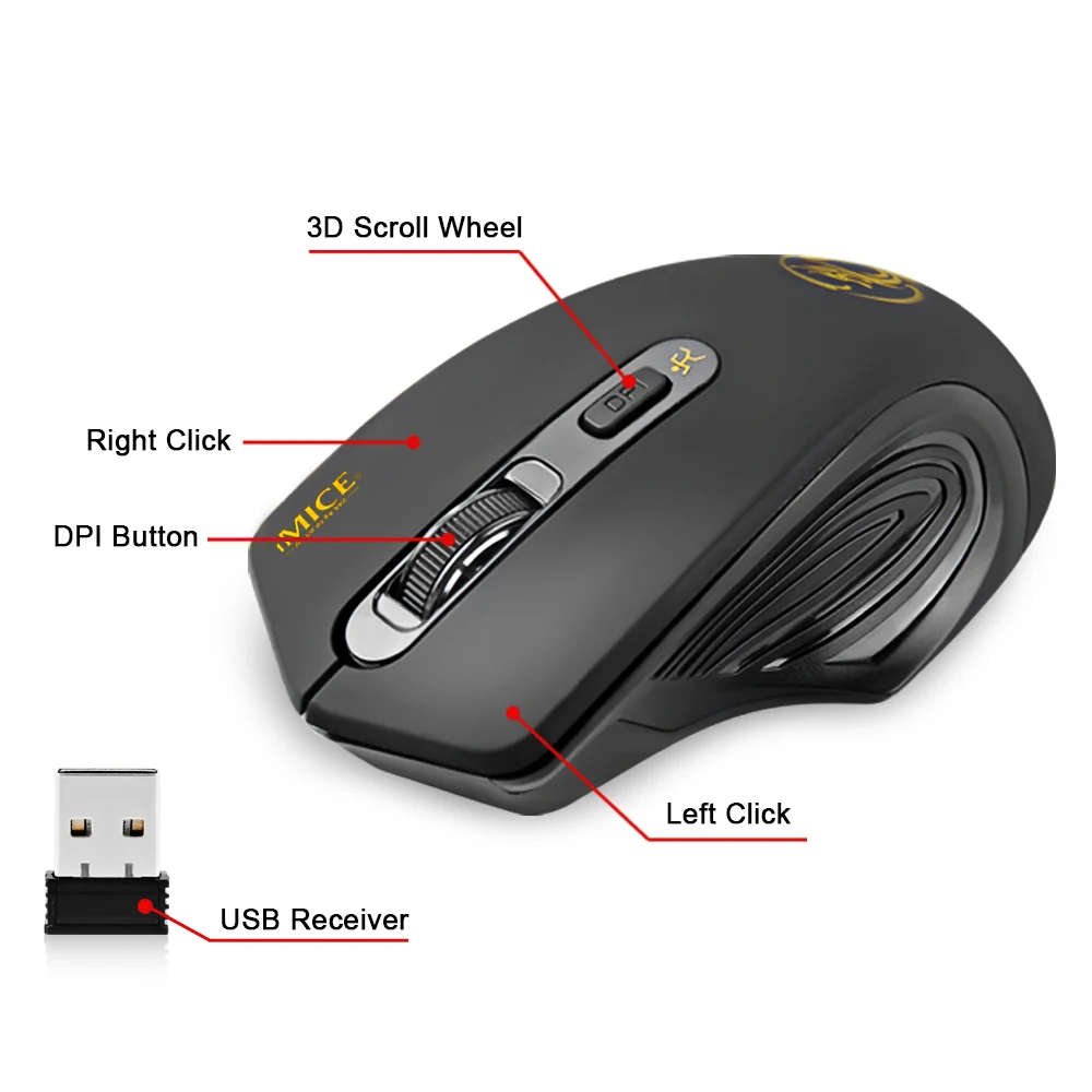 Беспроводная мышь 2 4 ГГц 2000DPI Регулируемый USB 3 0 приемник оптическая компьютерная