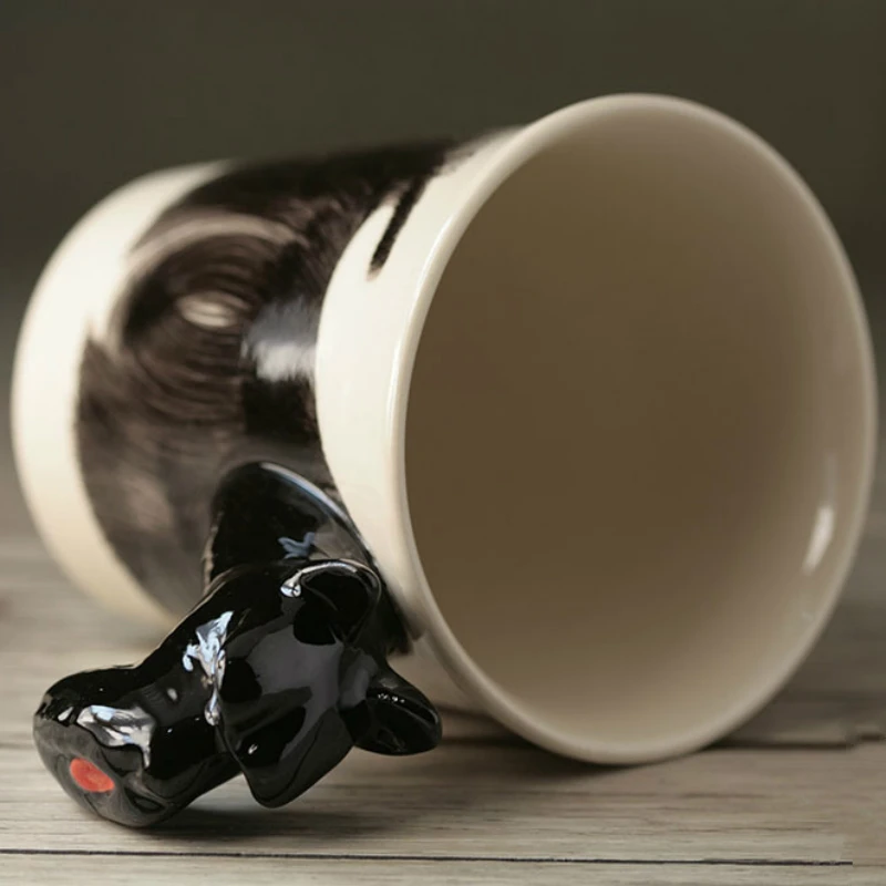 Ручная рисованная кружка с животными 3D милая собака кофейная шотландский терьер