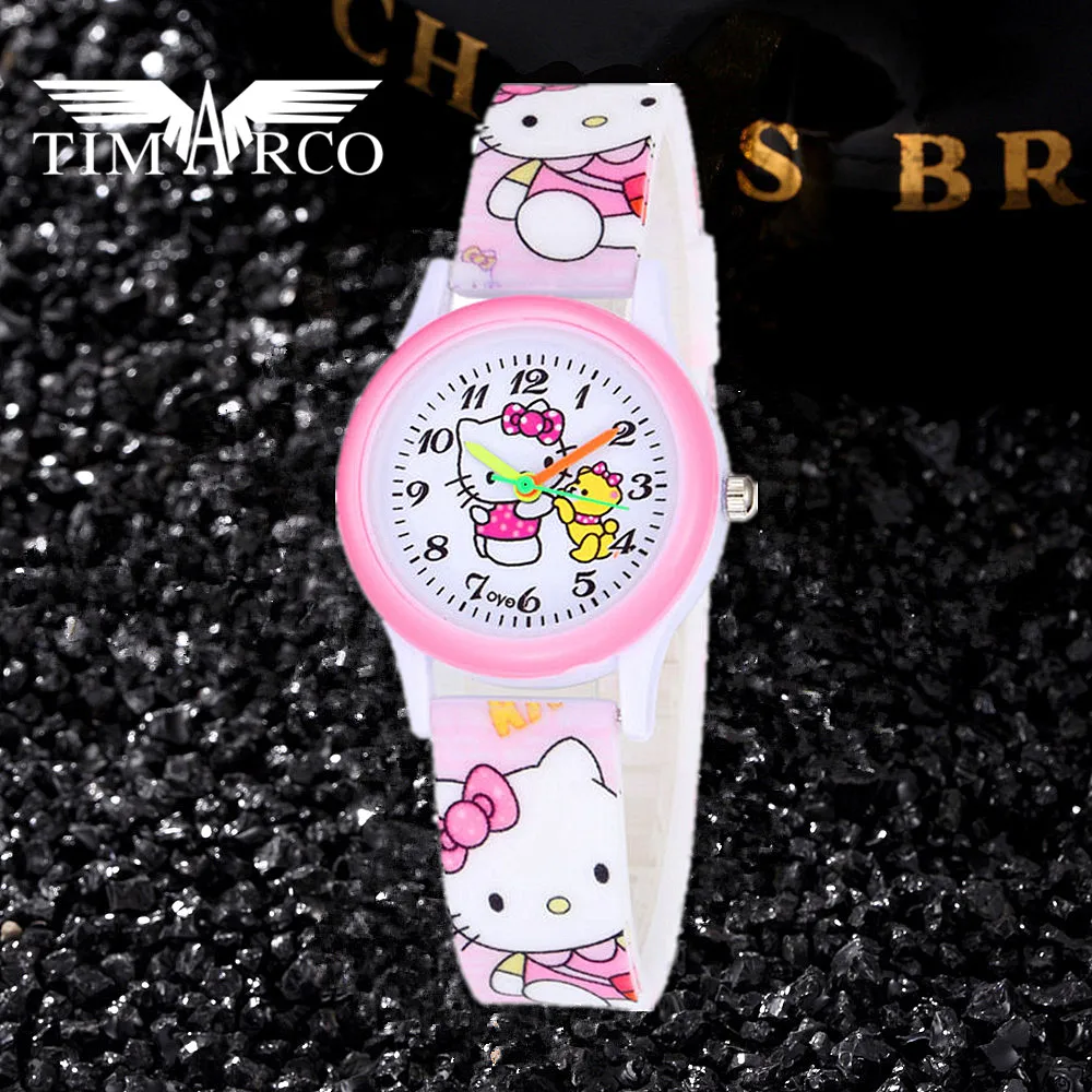 Часы Детские с силиконовым 3d-ремешком простые милые особые розовые Мультяшные