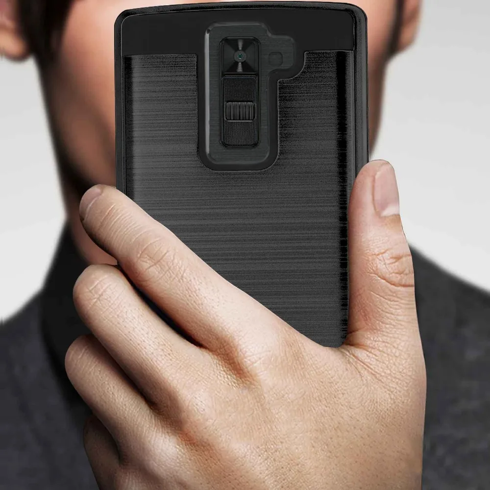 Hybrid Brushed Armor Case For LG K8V Dual Layer Impact Protective Soft TPU Rubber&ampHard PC Back Cover K8 V VS500 (Verizon) |