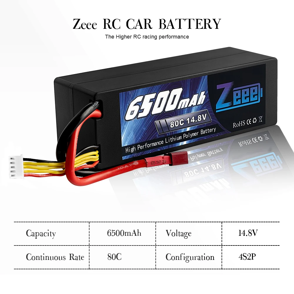 Zeee RC Lipo батарея 14,8 в 4S 6500 мАч аккумулятор с ру Lipo 80C RC батарея с Deans Разъем для RC Автомобиль Лодка Грузовик самолет БПЛА гонки