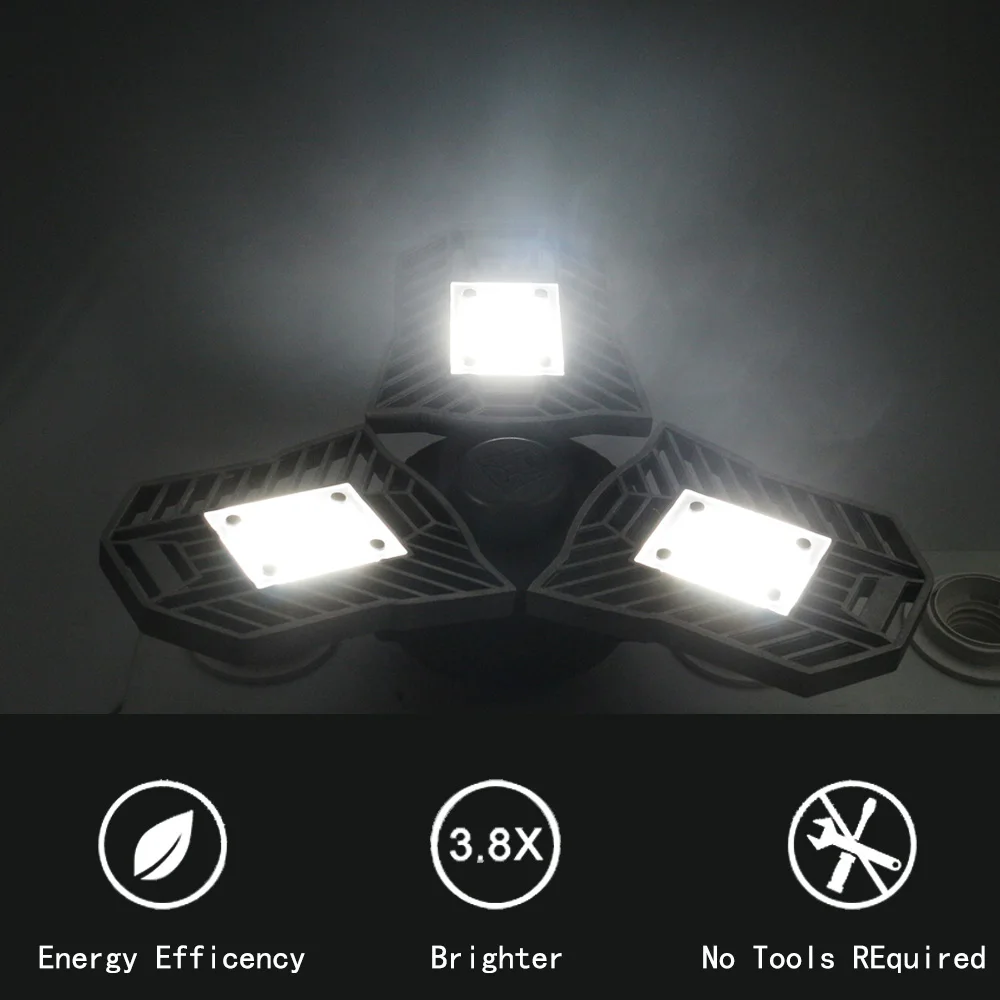

Led Deformable Lamp 60W Garage light E27 LED Corn Bulb Radar Home Lighting High Intensity Parking Warehouse Industrial