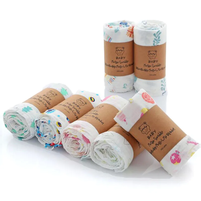 Одеяло для новорожденных супермягкое хлопковое муслиновое детское Пеленальное