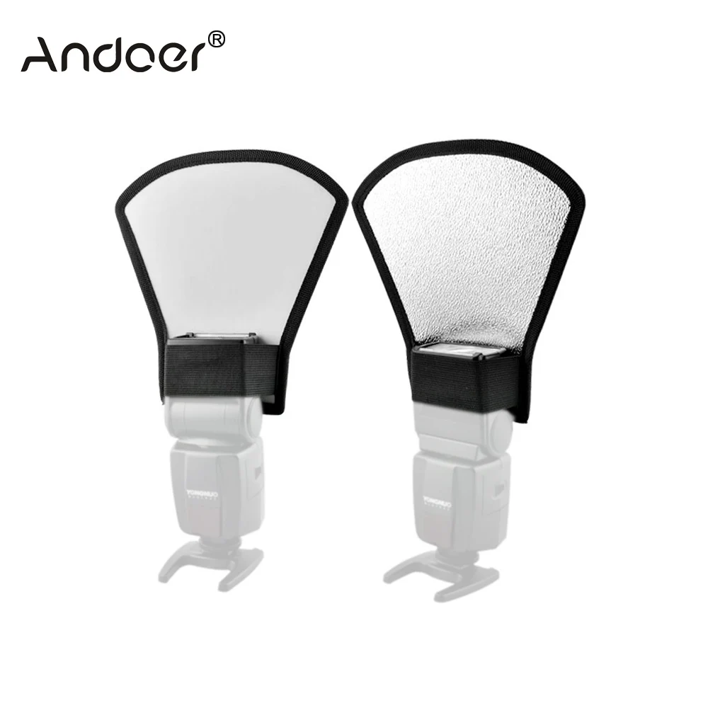 Софтбокс Andoer для вспышки Speedlite светоотражатель серебристого/белого цвета камеры