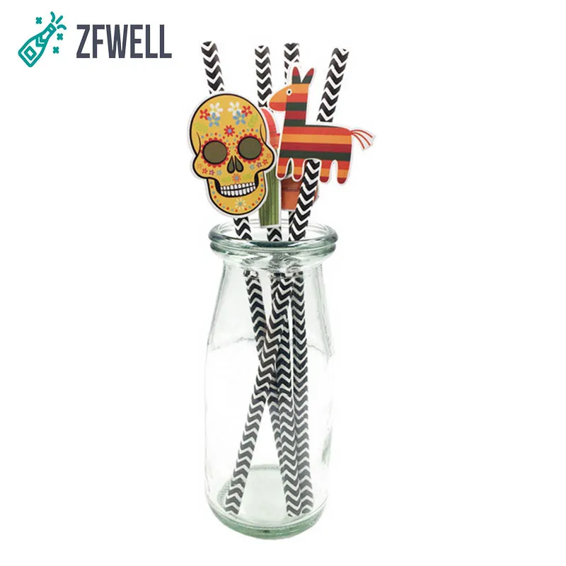 ZFWELL 4pz/лот мексиканский День мертвых фиеста голова лошади кактус гитара пината