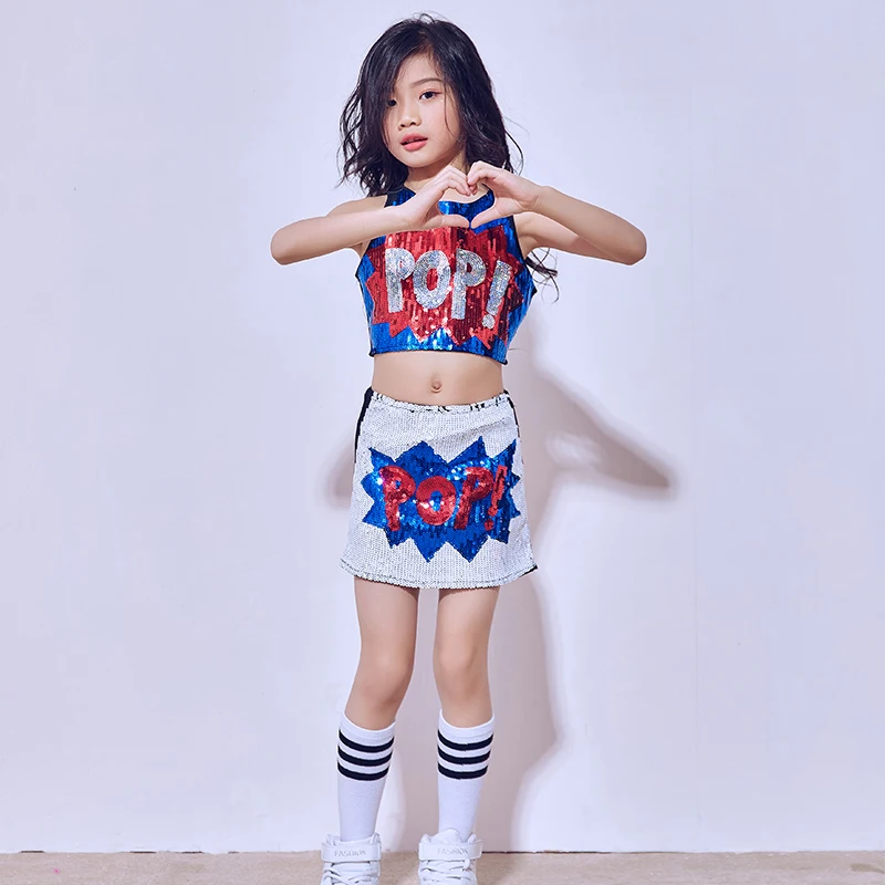 Children Jazz Dance Costumes Girls Hip-Hop Modern Performances Clothing Set Kids Jazzy Wear Stagewear DL2475 | Тематическая одежда