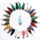 Натуральный камень бирюзы lapis опал, кварц, кристалл, тигровый глаз, подвеска в форме капель воды для самостоятельного изготовления ювелирных изделий, ожерелье, аксессуары 50pc