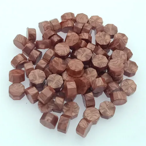 Gold copper Новинка, 6 цветов, ретро уплотнительный воск, таблетки, бусины/частицы/полоски бронзирующего воска, древний уплотнительный воск 30 г, 100-105 шт в сумке - Цвет: Gold copper