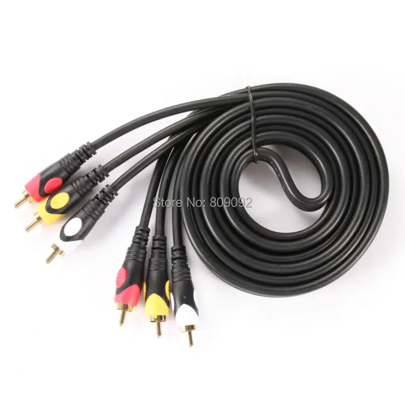 Позолоченный 3 RCA Композитный аудио/видео AV кабель штырь для Hi Fi видео DVD CD