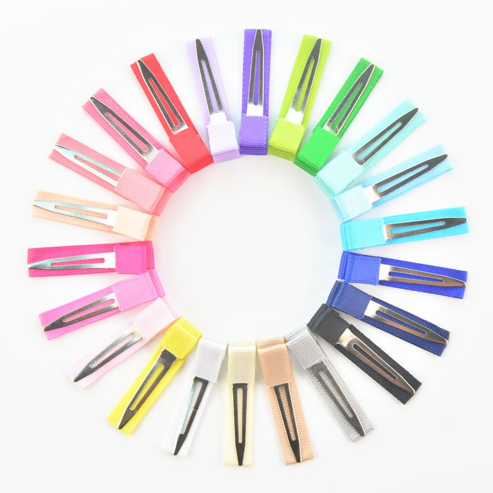 

2000 pcs/lot , Partially Ribbon Lined Alligator Clips - Single Prong Clips 45mm Pinch Hair Clip For DIY Hair Accessories