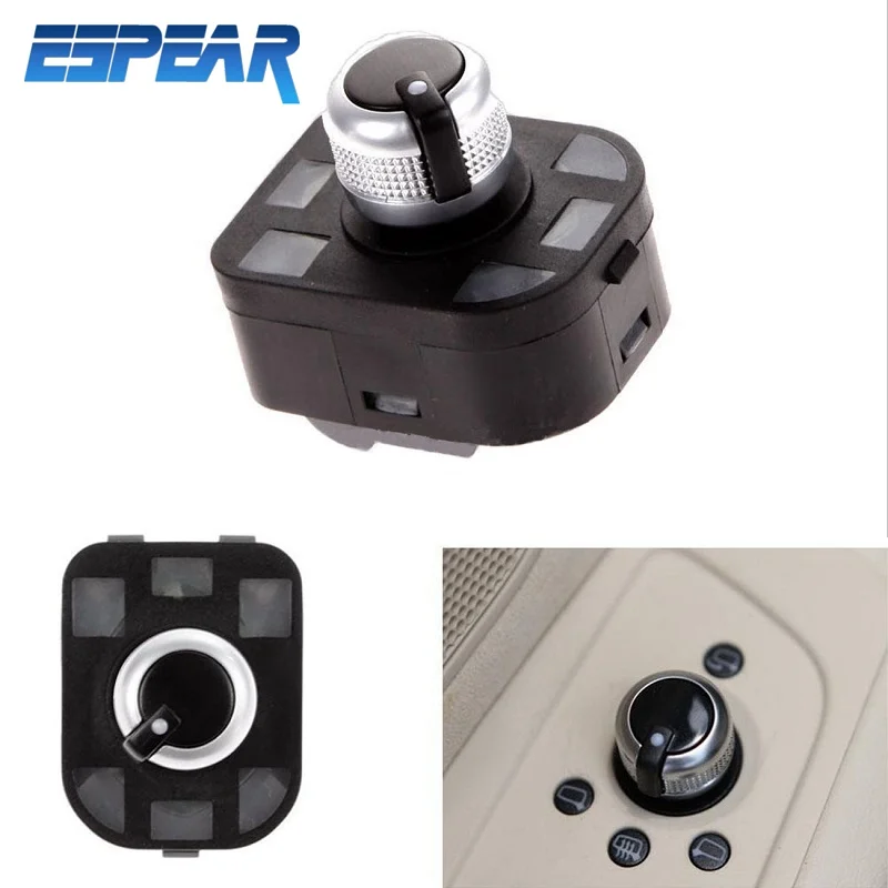 1x Хром Боковая дверь зеркало Управление переключатель кнопка ручка со складной