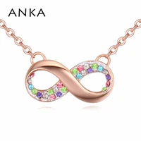 anka infinity symbol rose gold color necklaces pendant simple style rhinestone jewelry for women crystal necklace gift 123604