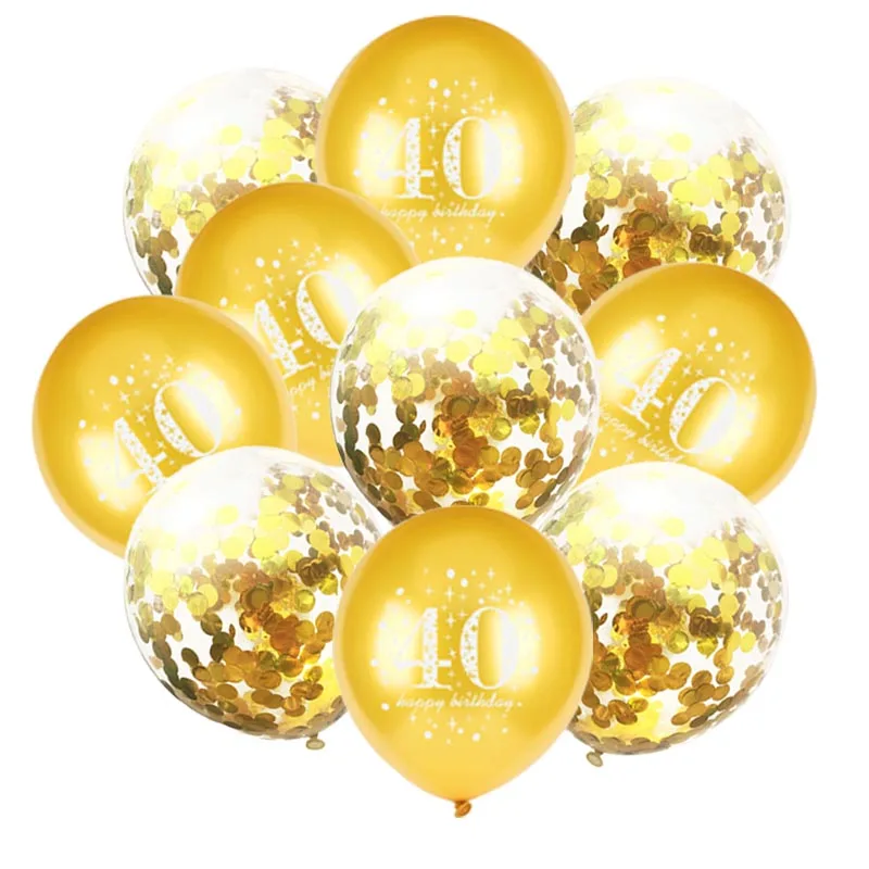 Gold Balloon 40 30, 40, 50, 60, 70, 80 лет воздушные шары на день рождения, декор для взрослых, золотые шары на день рождения, украшения на день рождения - Цвет: Gold Balloon 40