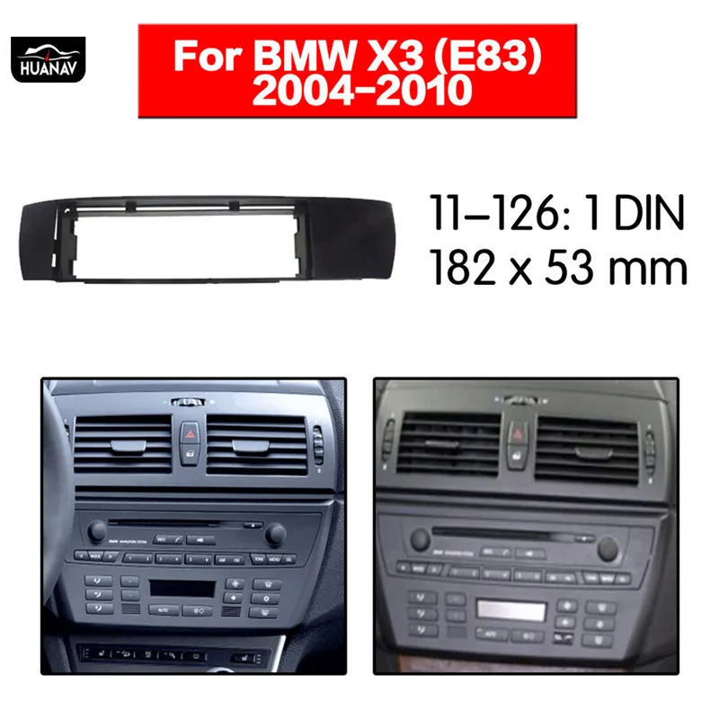

HUANAV Car Radio Fascia Car CD DVD fascia For BMW X3 (E83) 2004-2010 1DIN Stereo Fascia Dash CD Trim Installation Frame Panel