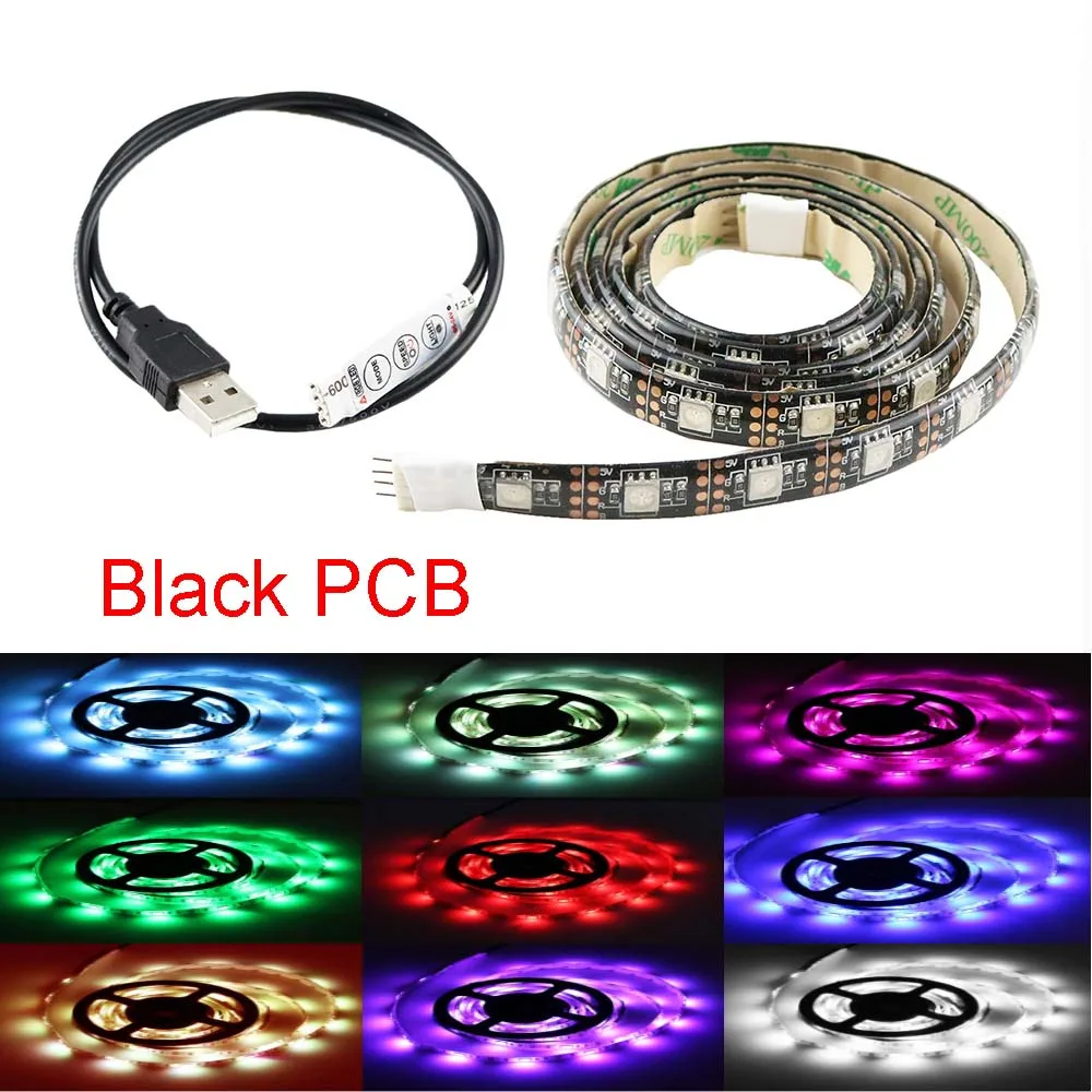 Светодиодная лента 50 см 15 светодиодов 5050 USB RGB 3 клавиши 20 статических эффектов 5 В