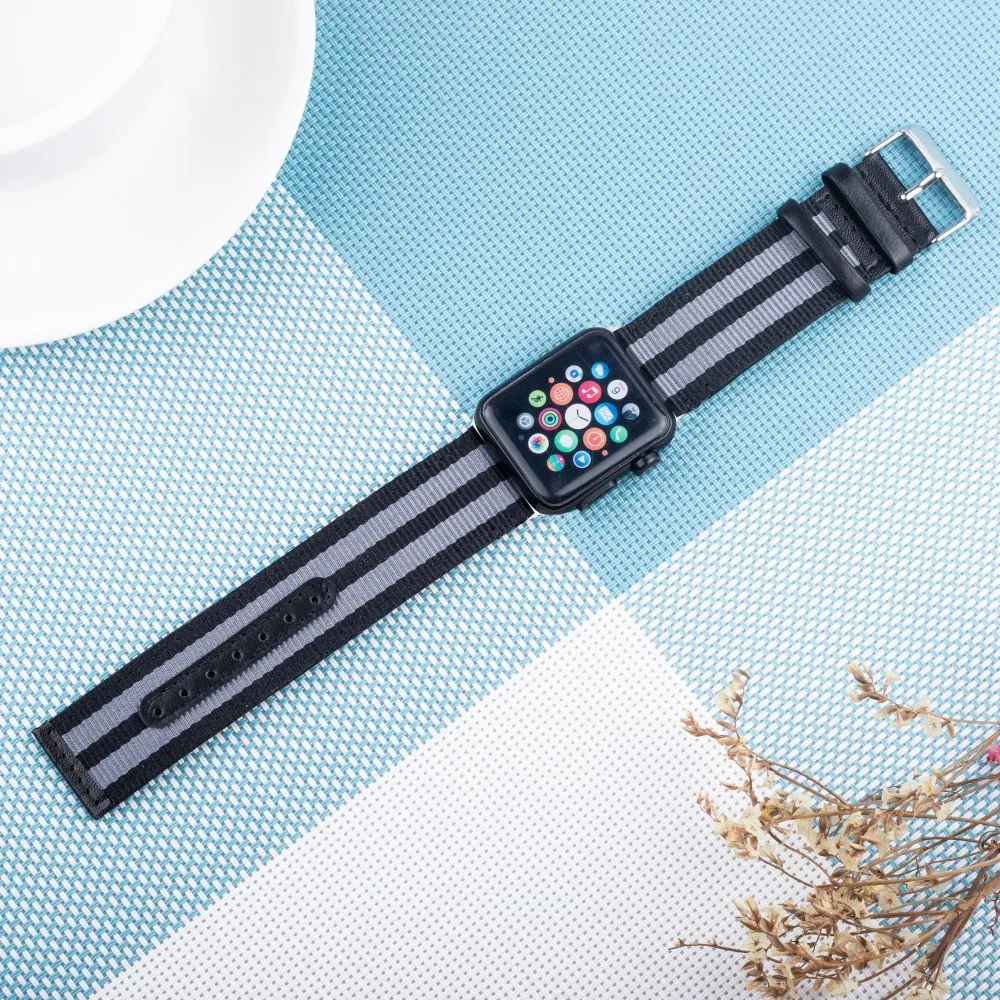 Нейлоновые ленты в радужную полоску для Apple Watch Series 5 4 3 2 1 ремешок с пряжкой iWatch