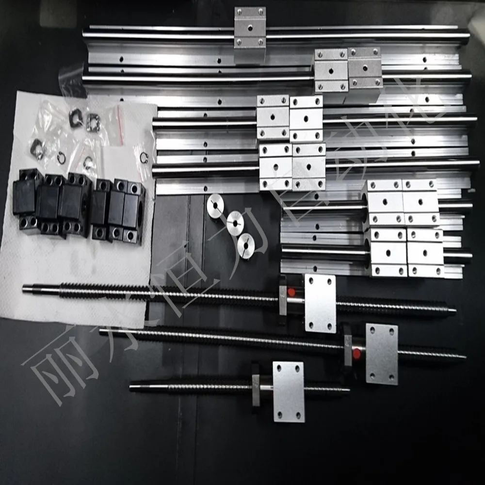 6 линейный rail400/1500/1950 мм+ 4ballscrews400/1300/1700/1700 мм+ BK15BF15+ 2.2KW ER20 220V с водяным охлаждением шпинделя+ inverterfor ЧПУ комплект