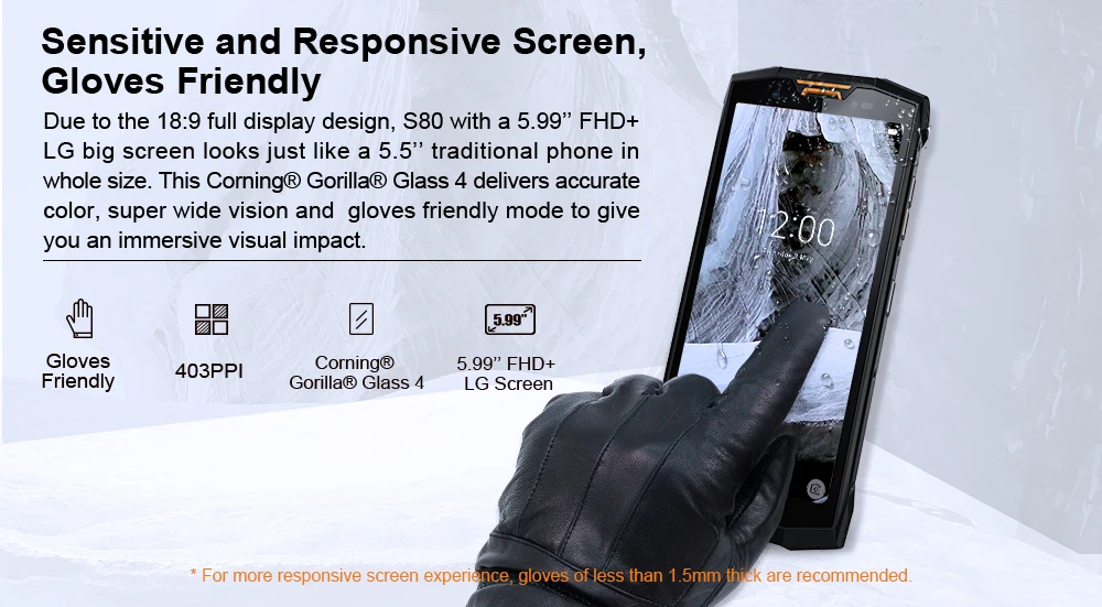 IP68/IP69K портативная рация DOOGEE S80 мобильный телефон Беспроводная зарядка NFC 10080 мАч 12V2A 5,99 FHD Helio P23 Восьмиядерный 6 ГБ 64 Гб 16,0 м