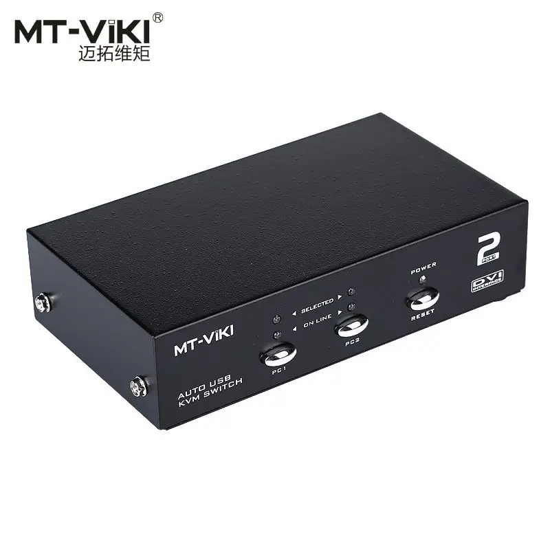 Двухпортовый квм переключатель DVI с аудио автоматический Hotkey USB мышь и клавиатура