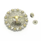 Оптовая продажа, ремень в ковбойском стиле с круглой золотистой головой коровы, аксессуары из металла