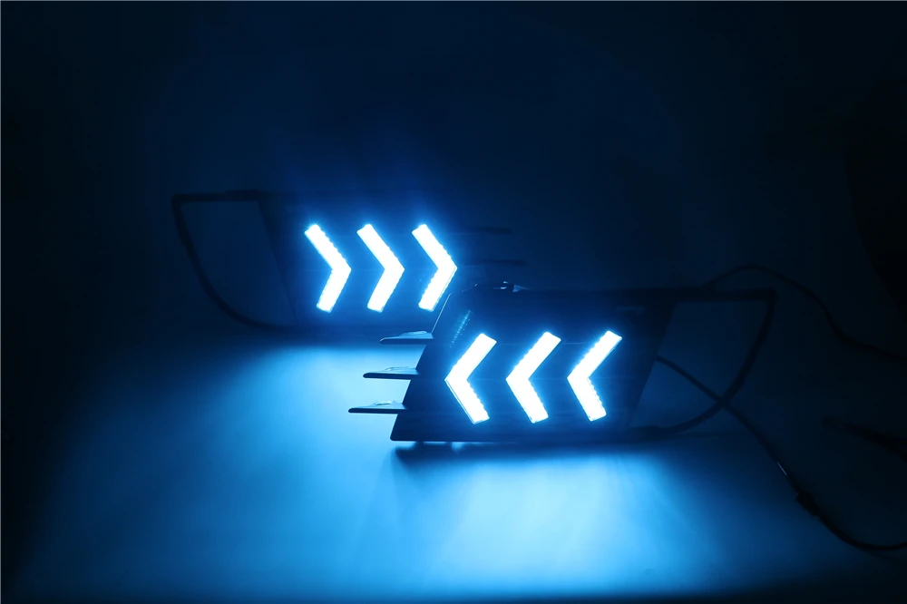 CSCSNL 1 комплект DRL для Volkswagen Tiguan дневной ходовой светильник желтый светильник поворота ночной синий светильник