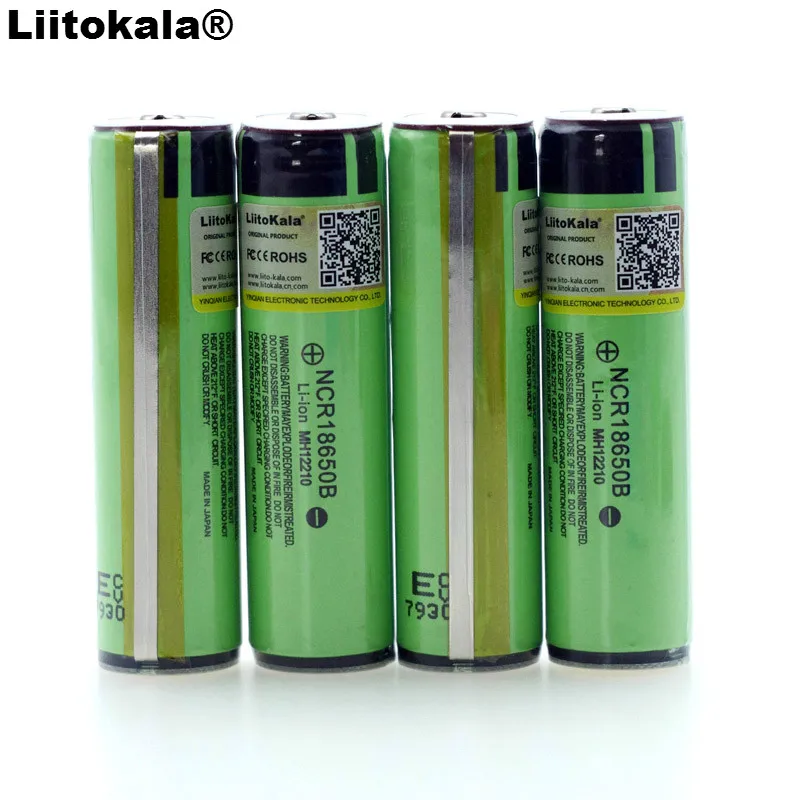 4 шт. Liitokala Оригинал 3 7 V 3400mah NCR18650B Lthium18650 батарея с защитной доской для сигаретного
