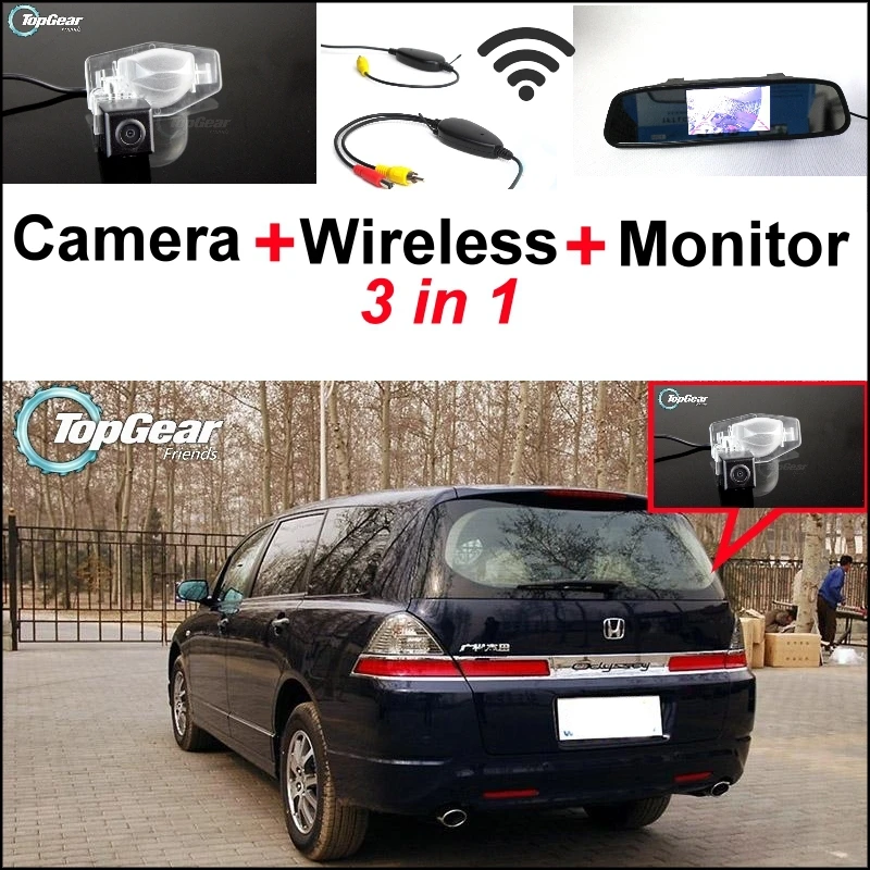 

3 in1 Special Rear View Camera + Wireless Receiver + Mirror Monitor DIY Back Up Parking System For Honda For Odyssey