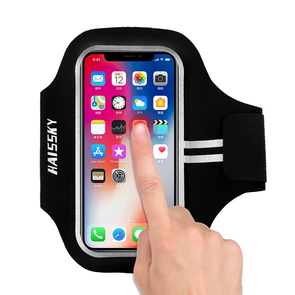 Haissky, 5,2 дюймов, спортивные нарукавники для бега iPhone X, XS, 8, 7, 6, 6 S, держатель для телефона для спортзала, фитнеса, для samsung S5, S6, S7, huawei, P9, P10
