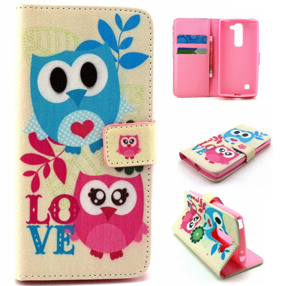 Милый ребенок Совы любовь Дизайн кожа флип Стенд кошелек чехол для LG G4C h525n/g4 мини