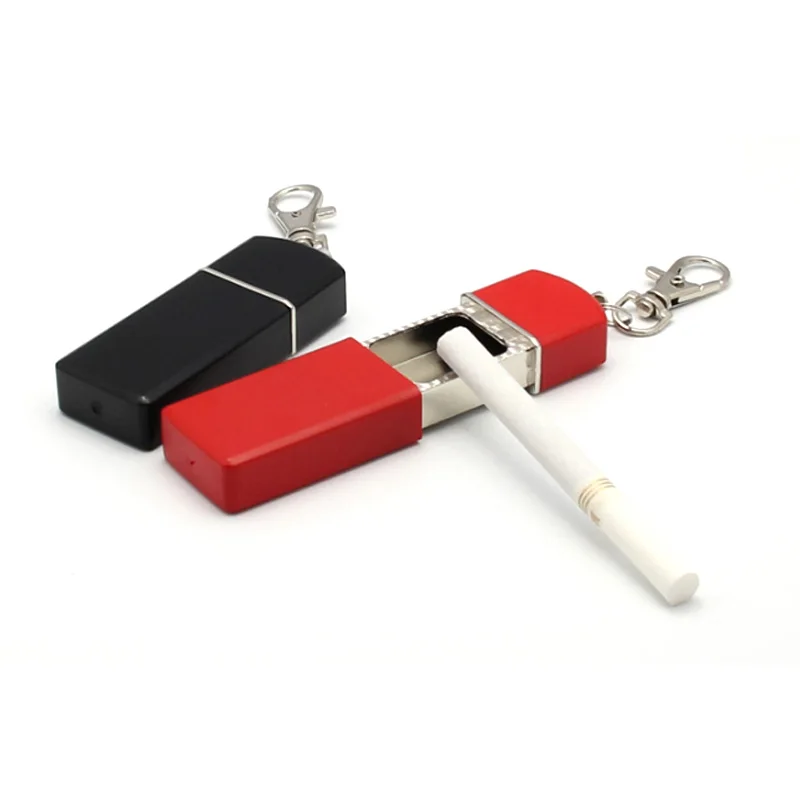 

Personalized Sealed Metal Ashtray Portable Mini Ashtrays For Travel Storage cigarette Butt Keychain Pendant Men's pocket Gadget