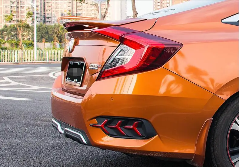 Для HONDA civic спойлер со светом- Civic MC Высококачественный ABS Материал заднее крыло автомобиля праймер цвет задний спойлер