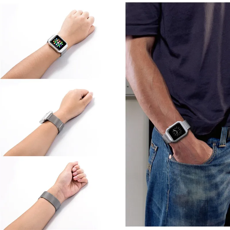 Миланская петля ремешок для Apple Watch 38/42 мм сетка из нержавеющей стали Регулируемый