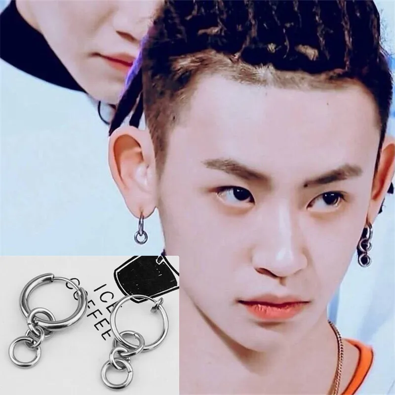KPOP DNA корейские серьги с v-образным вырезом Длинные мужские серьги-гвоздики Bangtan