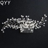 qyy classic pearls hair combs clips handmade hairpins hair pins clips wedding women hair jewelry accessories bridal headpieces