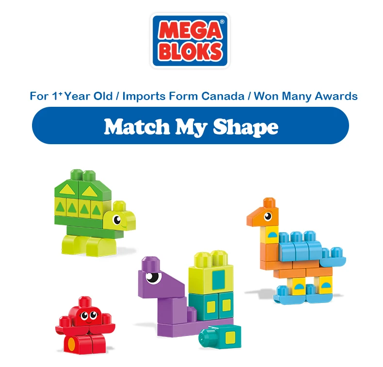 Подлинный бренд Mega Bloks кирпичная игрушка первые строители серии Красочные строительные DIY игрушечные блоки аксессуары DXH34 совпадают с моей формой