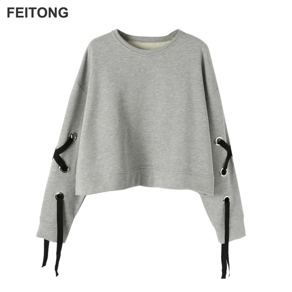 Осень 2017 г. Новый Толстовка Симпатичные женские длинный рукав толстовка о