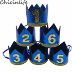 Детская повязка на голову Chicinlife, 1 шт., повязка на голову в виде короны для вечеринки на день рождения, аксессуар для волос для мальчиков и девочек на первый день рождения